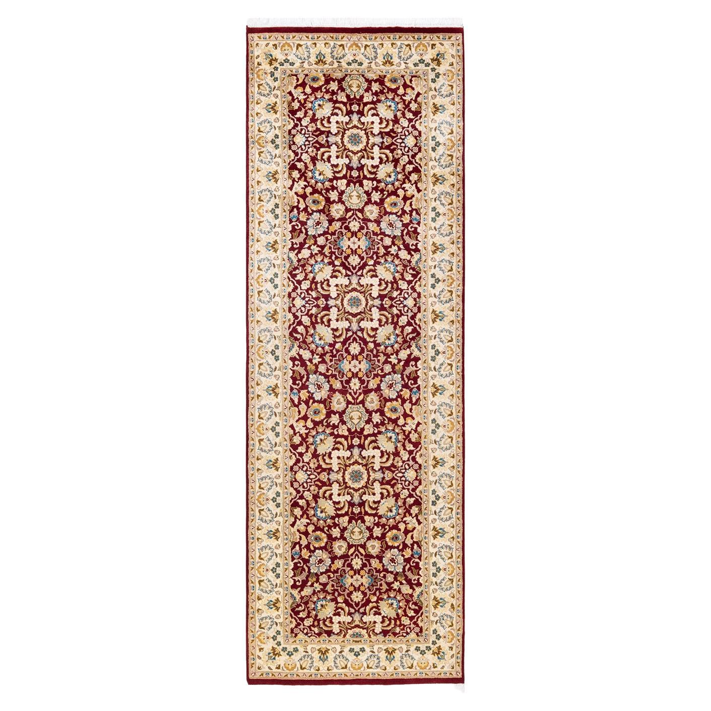 One-of-a-kind Hand Knotted Oriental Mogul Red Area Rug For Sale