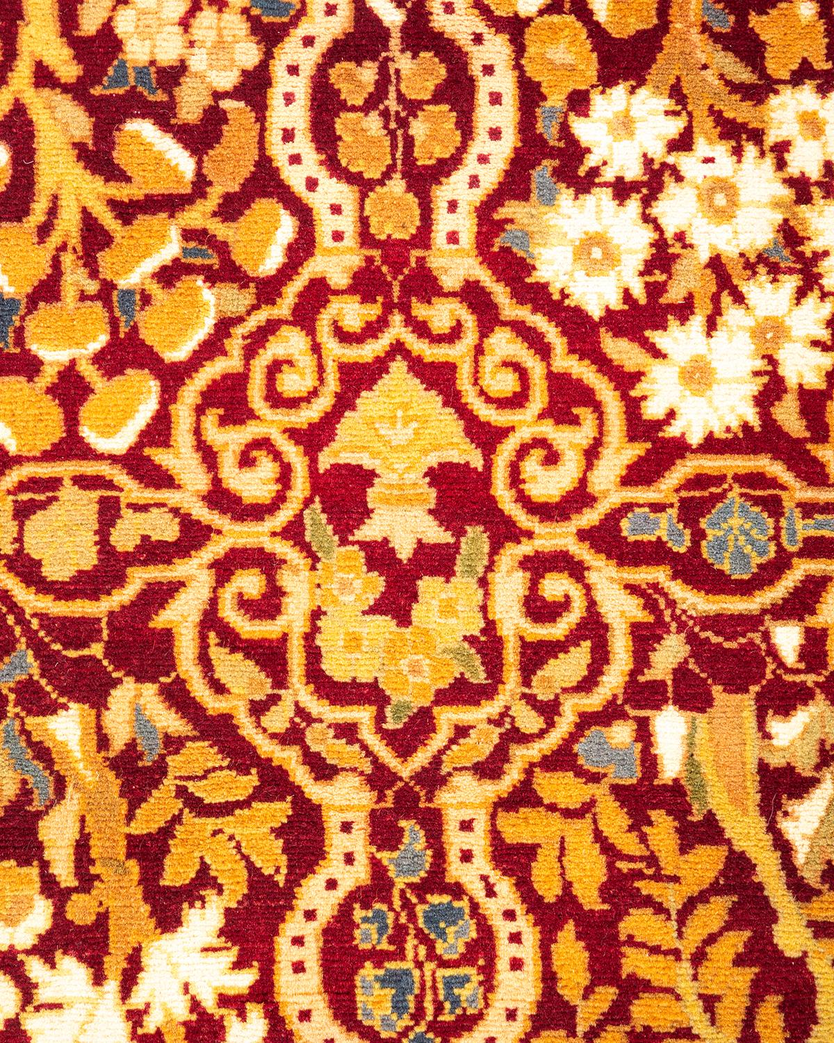Handgeknüpfter orientalischer Mogul-Roter Teppich, Unikat (Pakistanisch) im Angebot