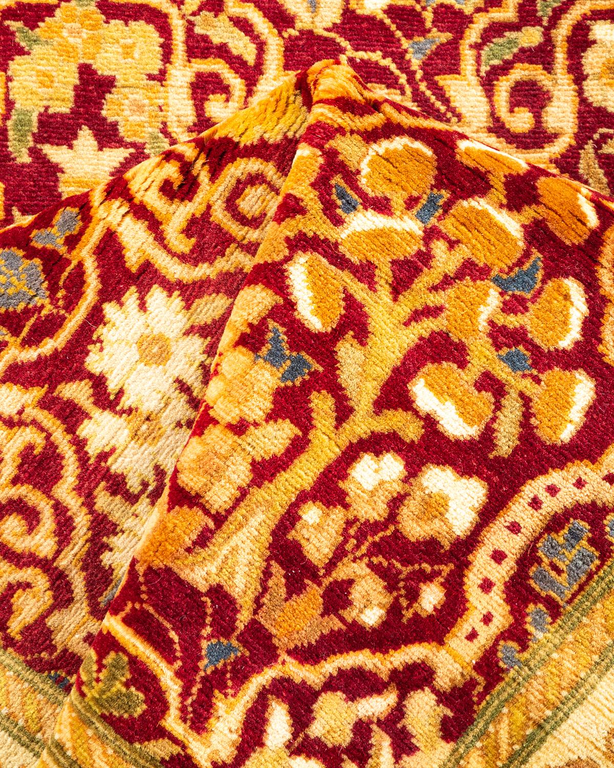 Handgeknüpfter orientalischer Mogul-Roter Teppich, Unikat im Angebot 1