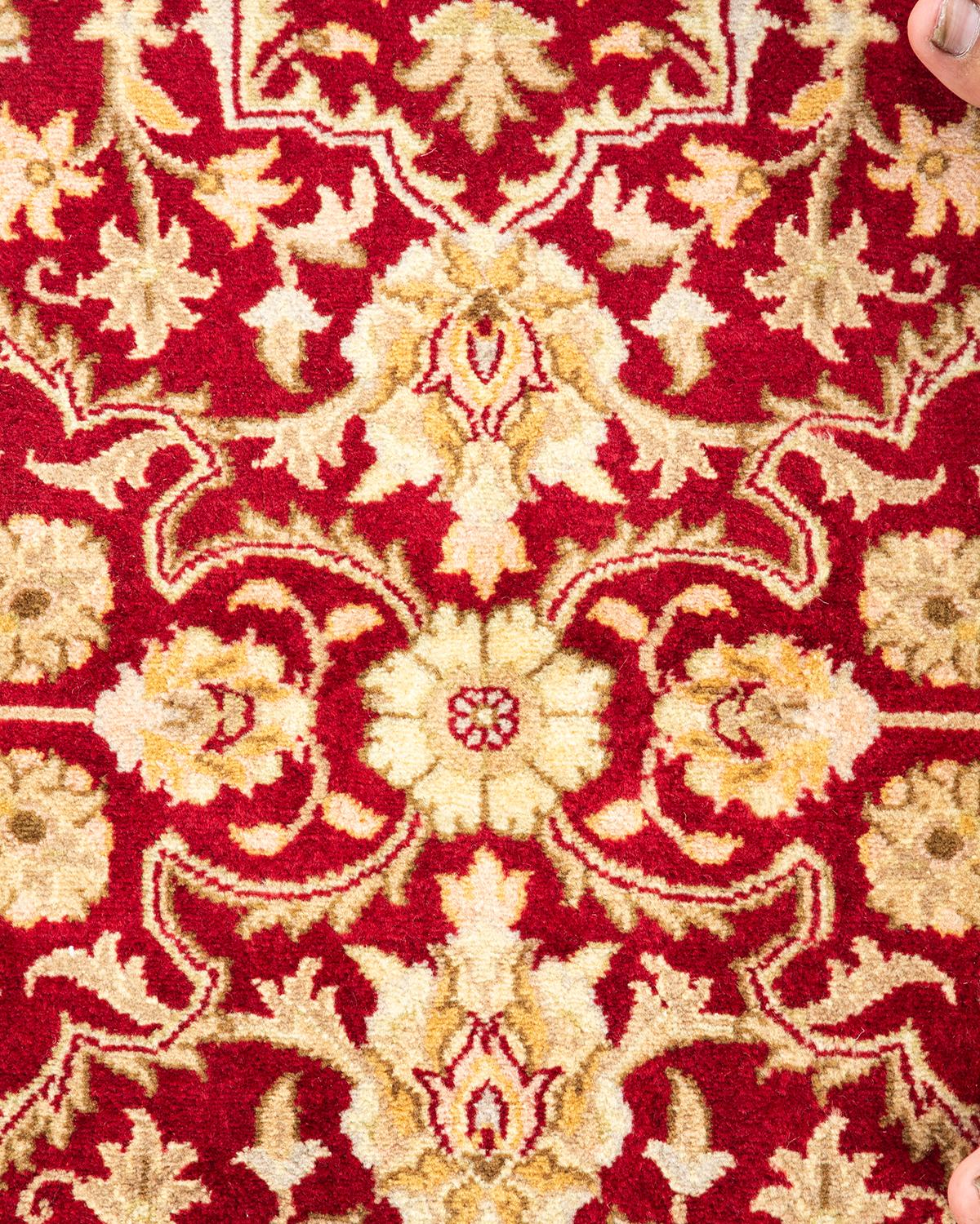Alfombra oriental única Mogul roja anudada a mano Pakistaní en venta