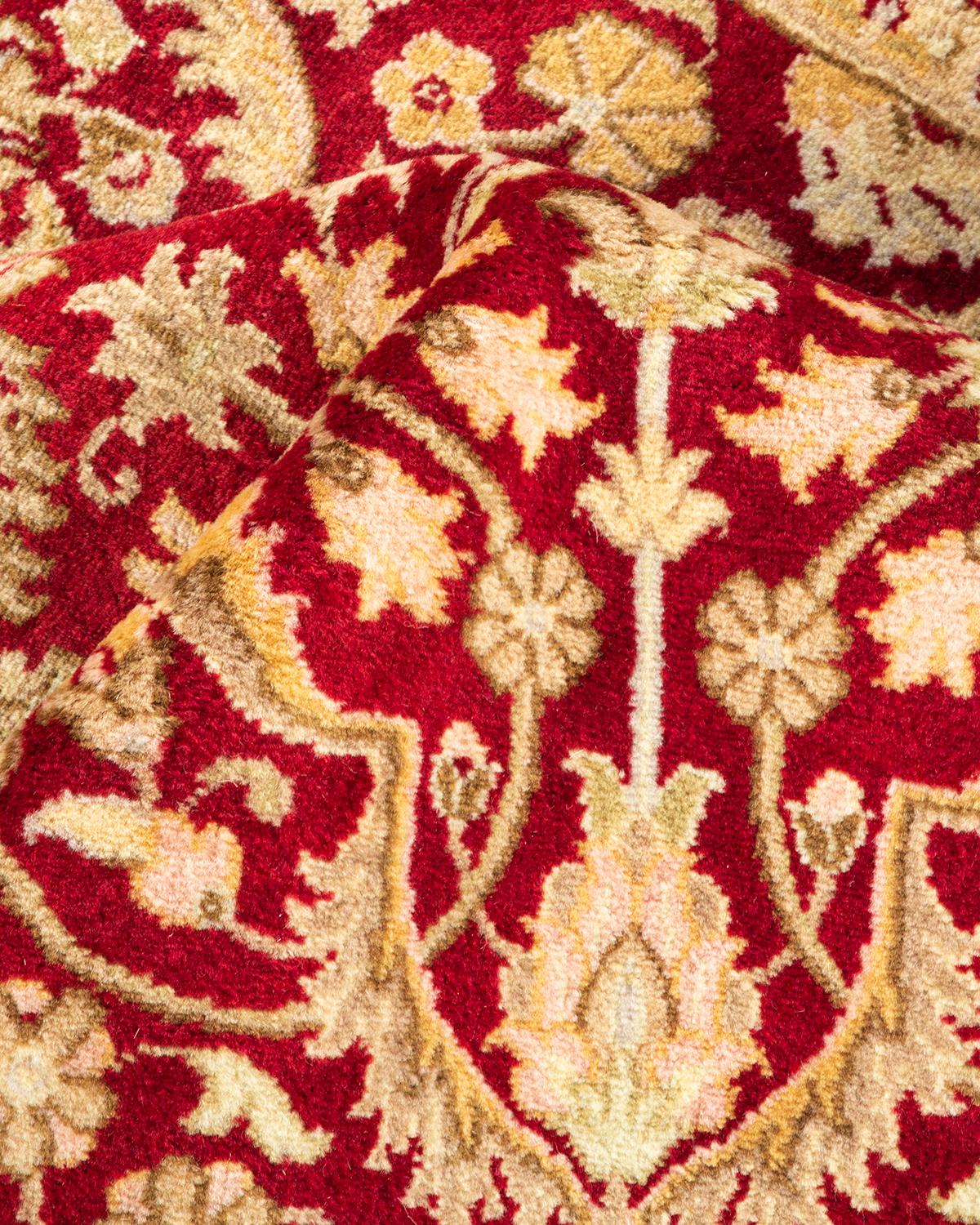 Alfombra oriental única Mogul roja anudada a mano en venta 1