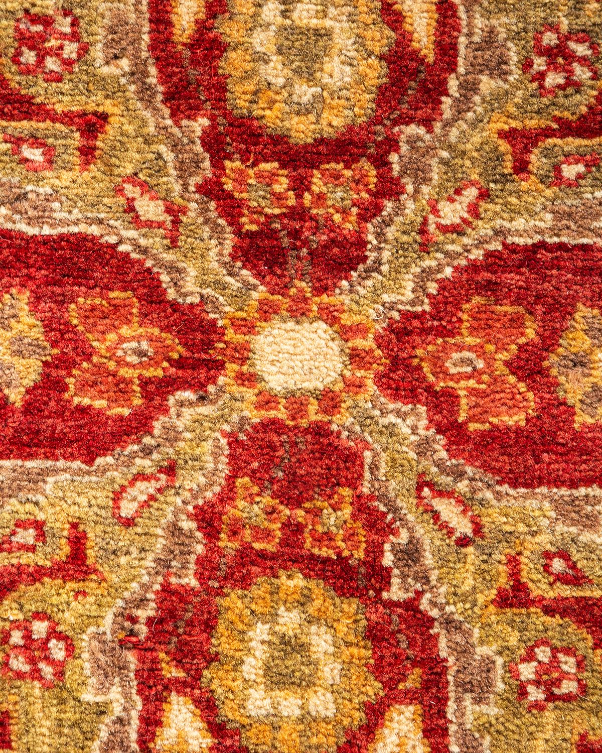 Alfombra oriental única Mogul roja anudada a mano Pakistaní en venta