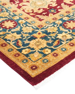 Handgeknüpfter orientalischer Mogul-Roter Teppich, Unikat