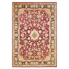 One-of-a-kind Hand Knotted Oriental Mogul Red Area Rug