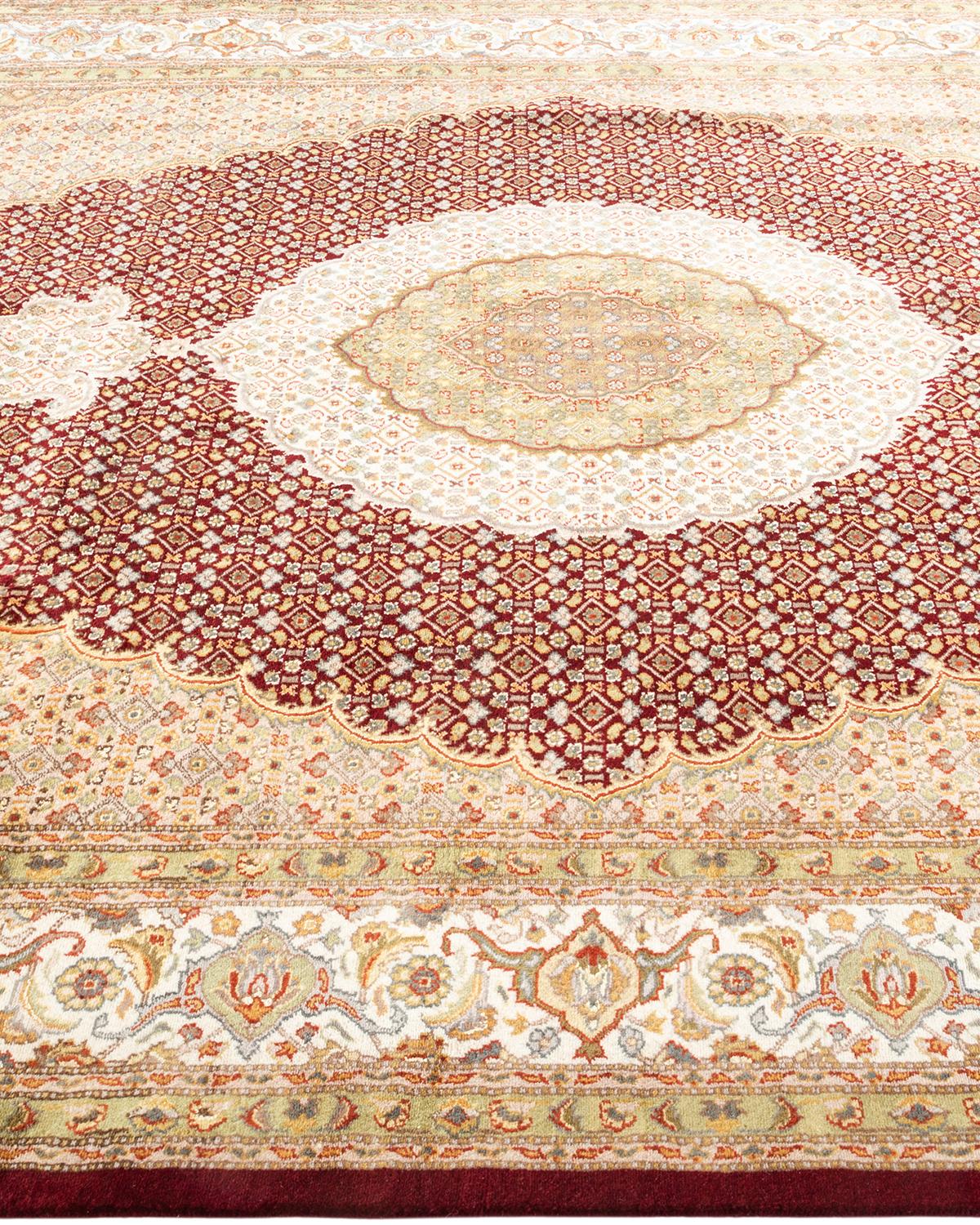 Tapis unique Oriental Mogul rouge noué à la main de 7' 0