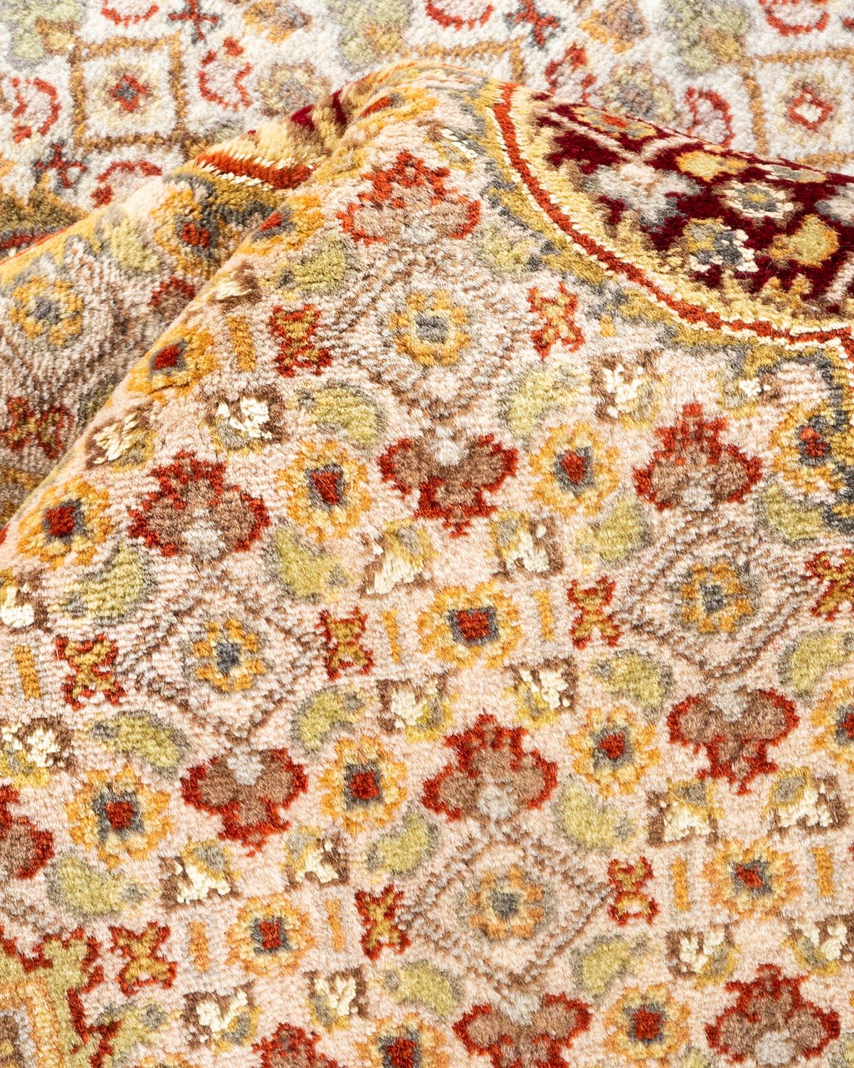 Tapis unique Oriental Mogul rouge noué à la main de 7' 0