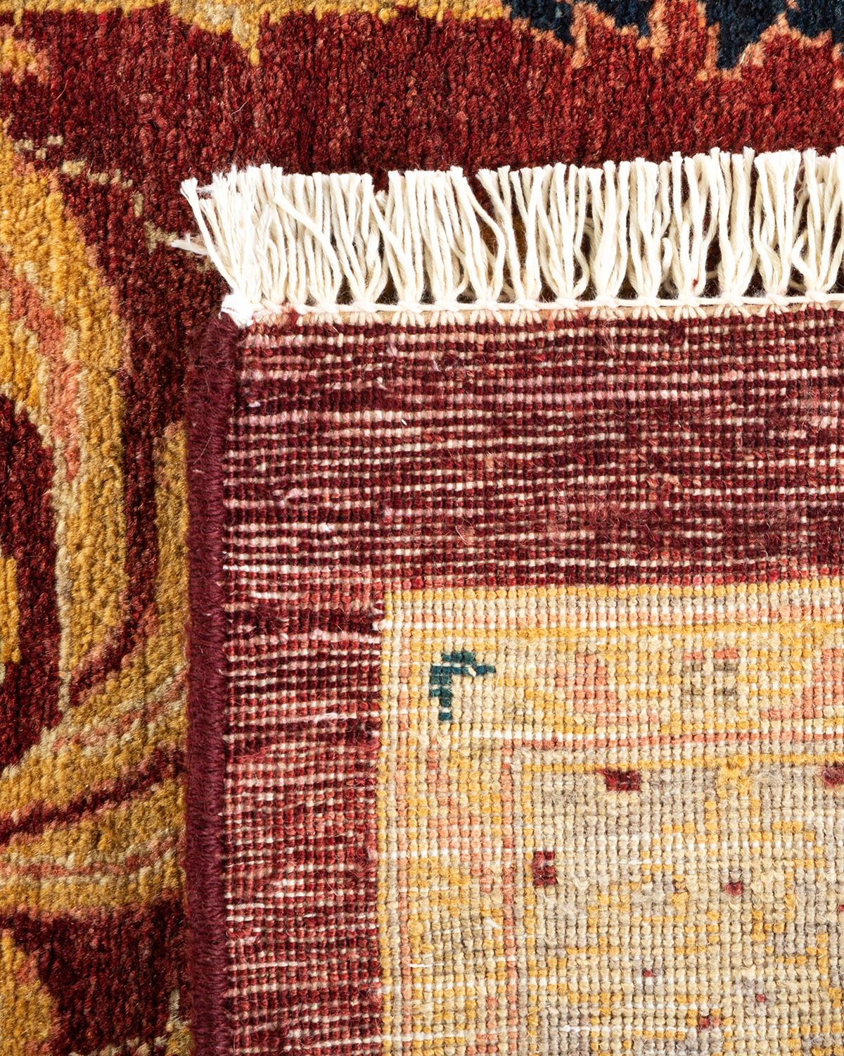 XXIe siècle et contemporain Tapis Oriental Mogul rouge noué à la main - Exemplaire unique en vente