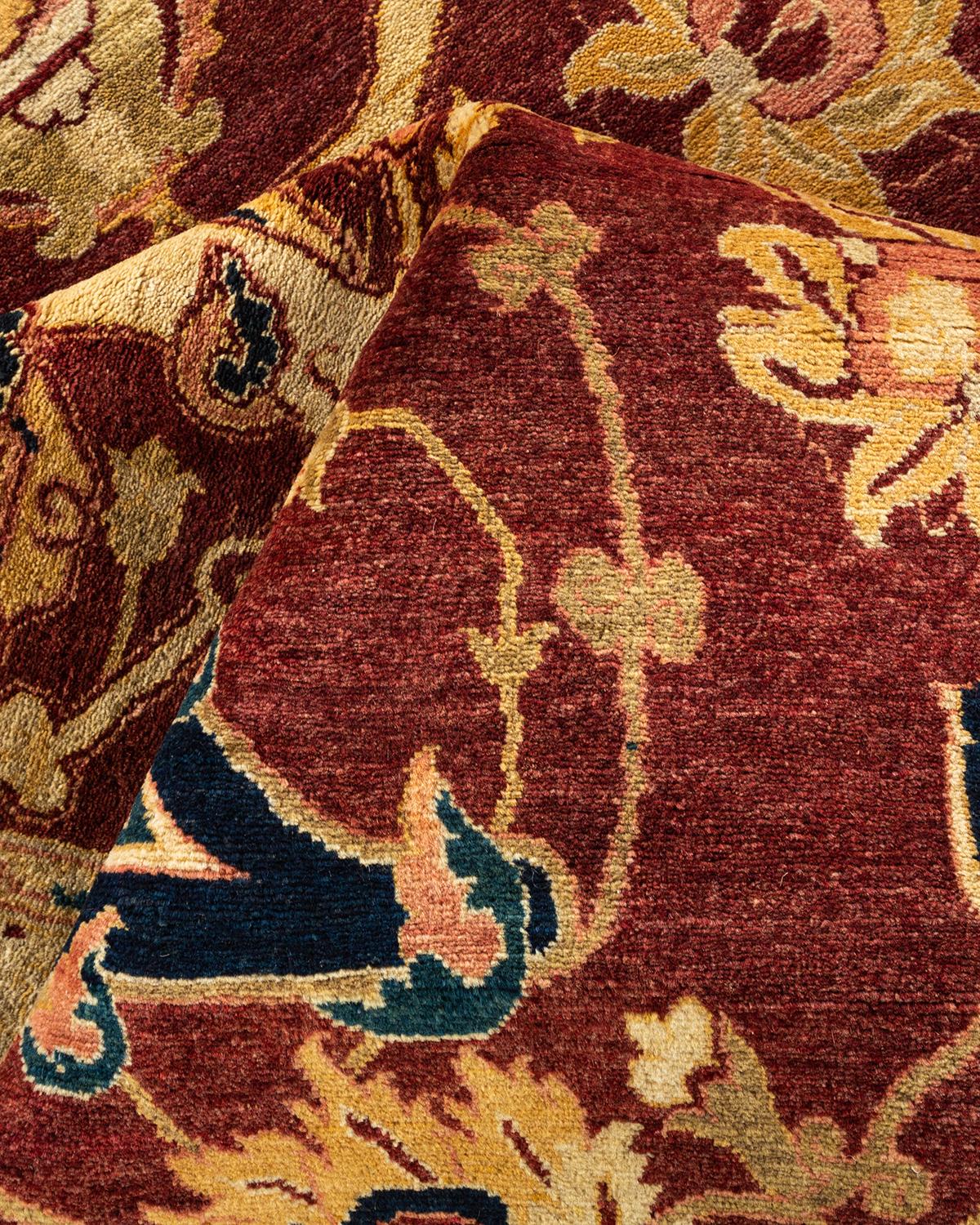 Tapis Oriental Mogul rouge noué à la main - Exemplaire unique en vente 1