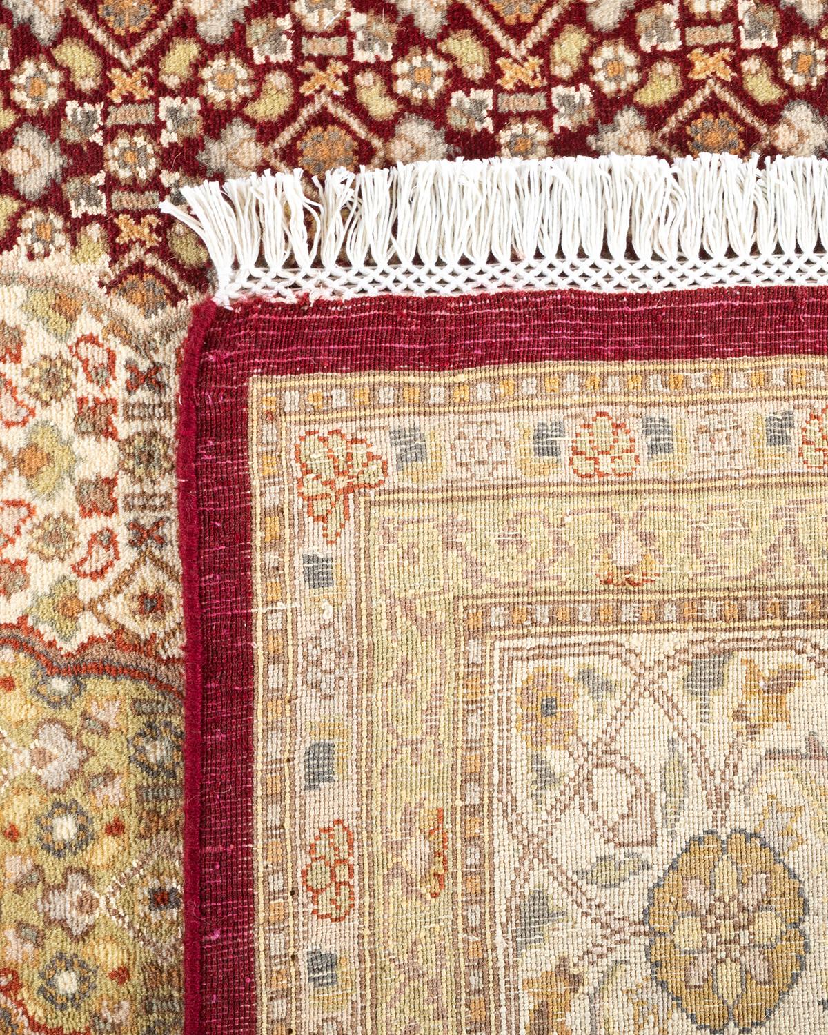 Handgeknüpfter orientalischer Mogul-Roter Teppich, Unikat (21. Jahrhundert und zeitgenössisch) im Angebot