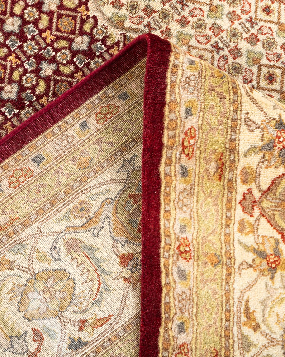 Handgeknüpfter orientalischer Mogul-Roter Teppich, Unikat (Wolle) im Angebot