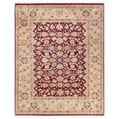 Handgeknüpfter orientalischer Mogul-Roter Teppich, Unikat, Unikat