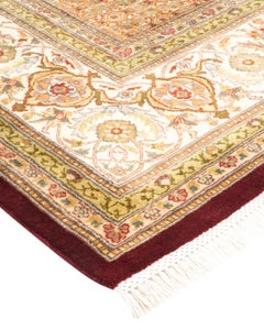 Handgeknüpfter orientalischer Mogul-Roter Teppich, Unikat