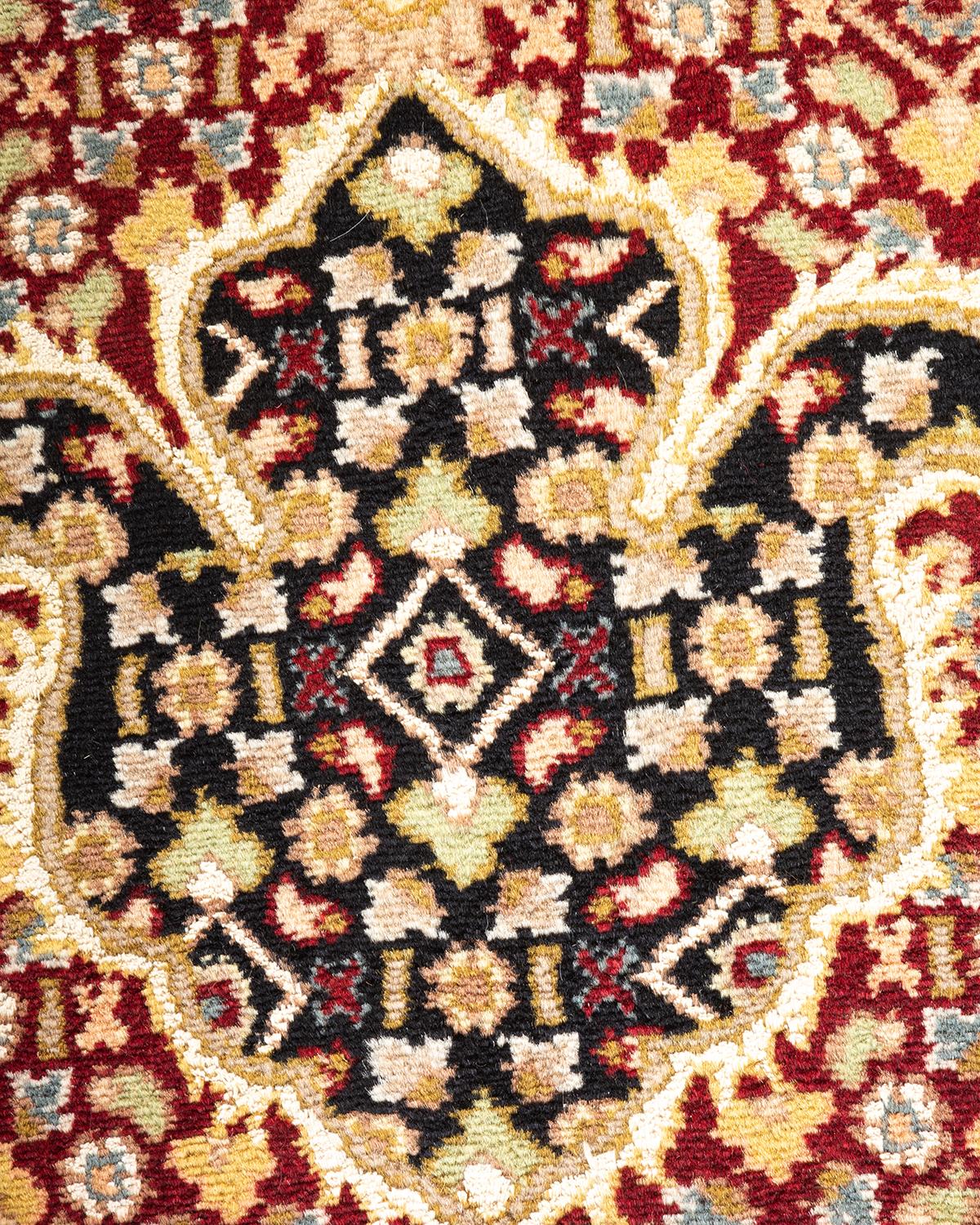 Handgeknüpfter orientalischer Mogul-Roter Teppich, Unikat (Pakistanisch) im Angebot