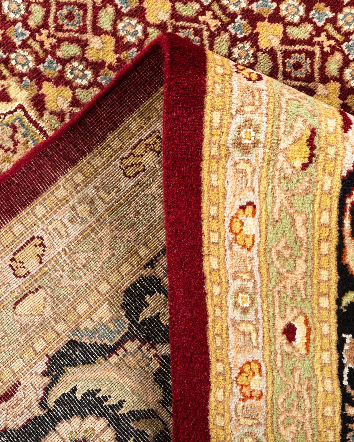 Handgeknüpfter orientalischer Mogul-Roter Teppich, Unikat (Wolle) im Angebot