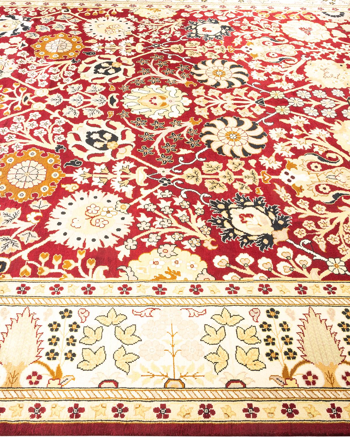 Tapis rouge moghol oriental noué à la main, unique en son genre Neuf - En vente à Norwalk, CT