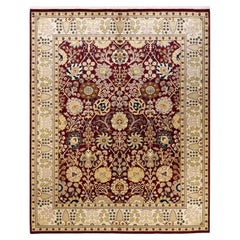 One-of-a-kind Hand Knotted Oriental Mogul Red Area Rug