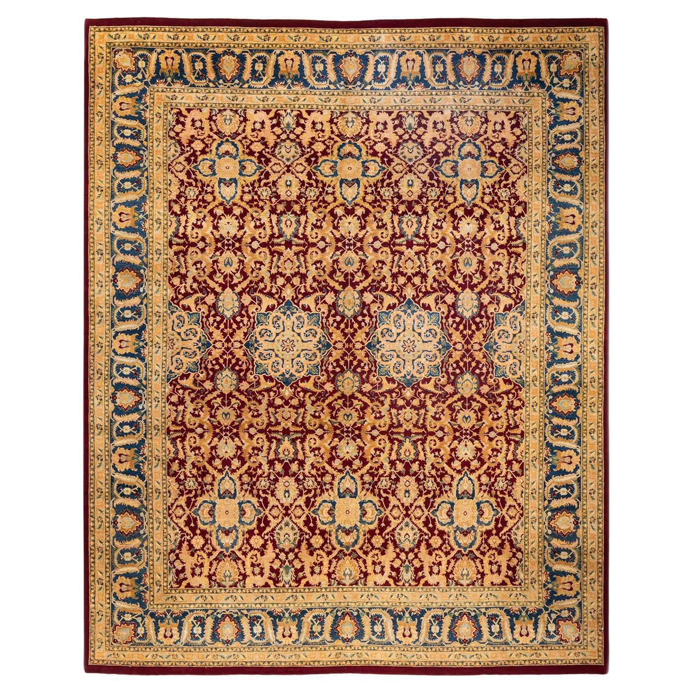 One-Of-A-Kind Hand Knotted Oriental Mogul Red Area Rug For Sale