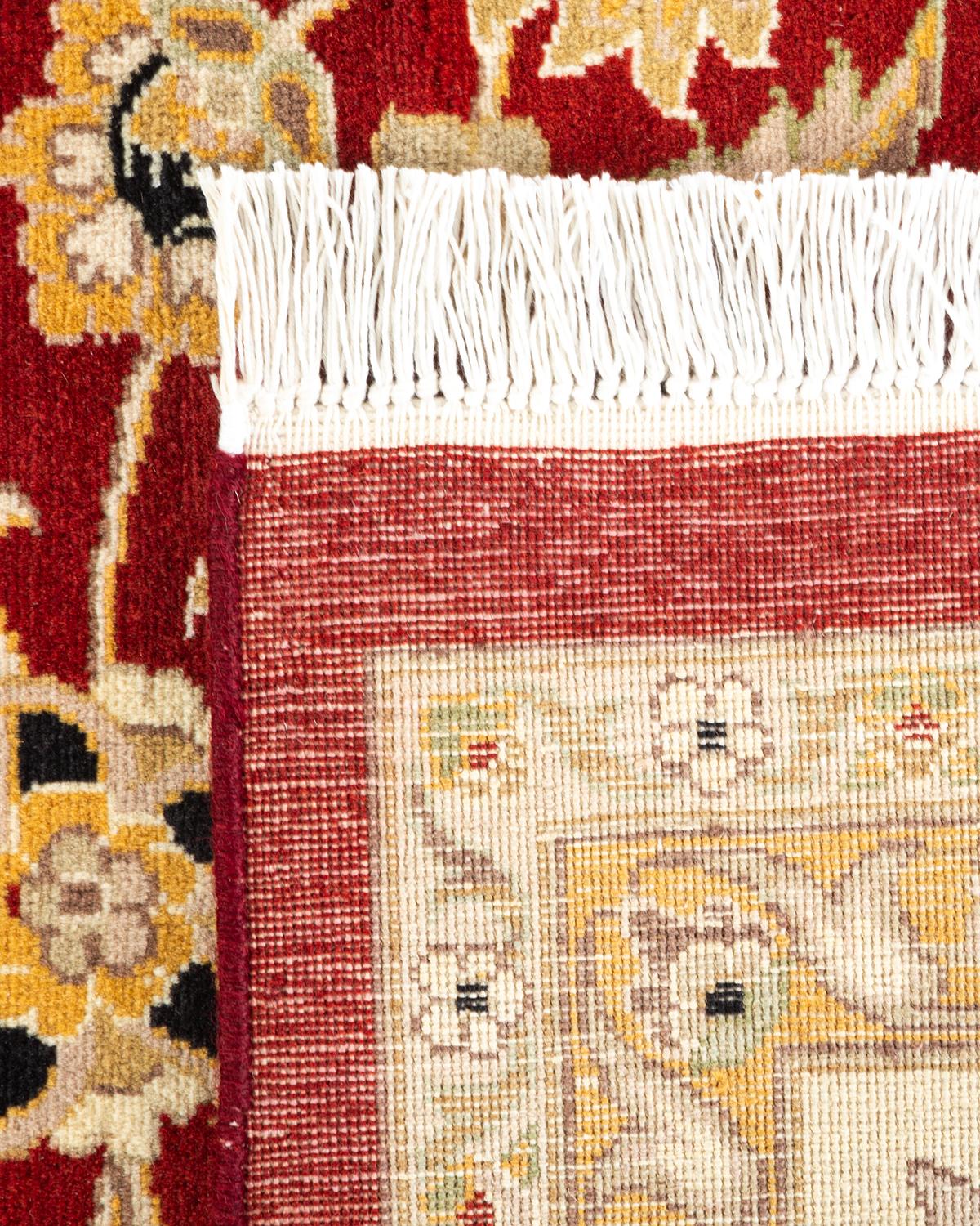 Contemporary One-of-a-kind Hand Knotted Oriental Mogul Red Area Rug For Sale
