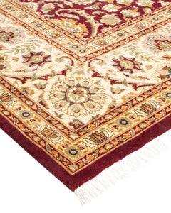 Handgeknüpfter orientalischer Mogul-Roter Teppich, Unikat
