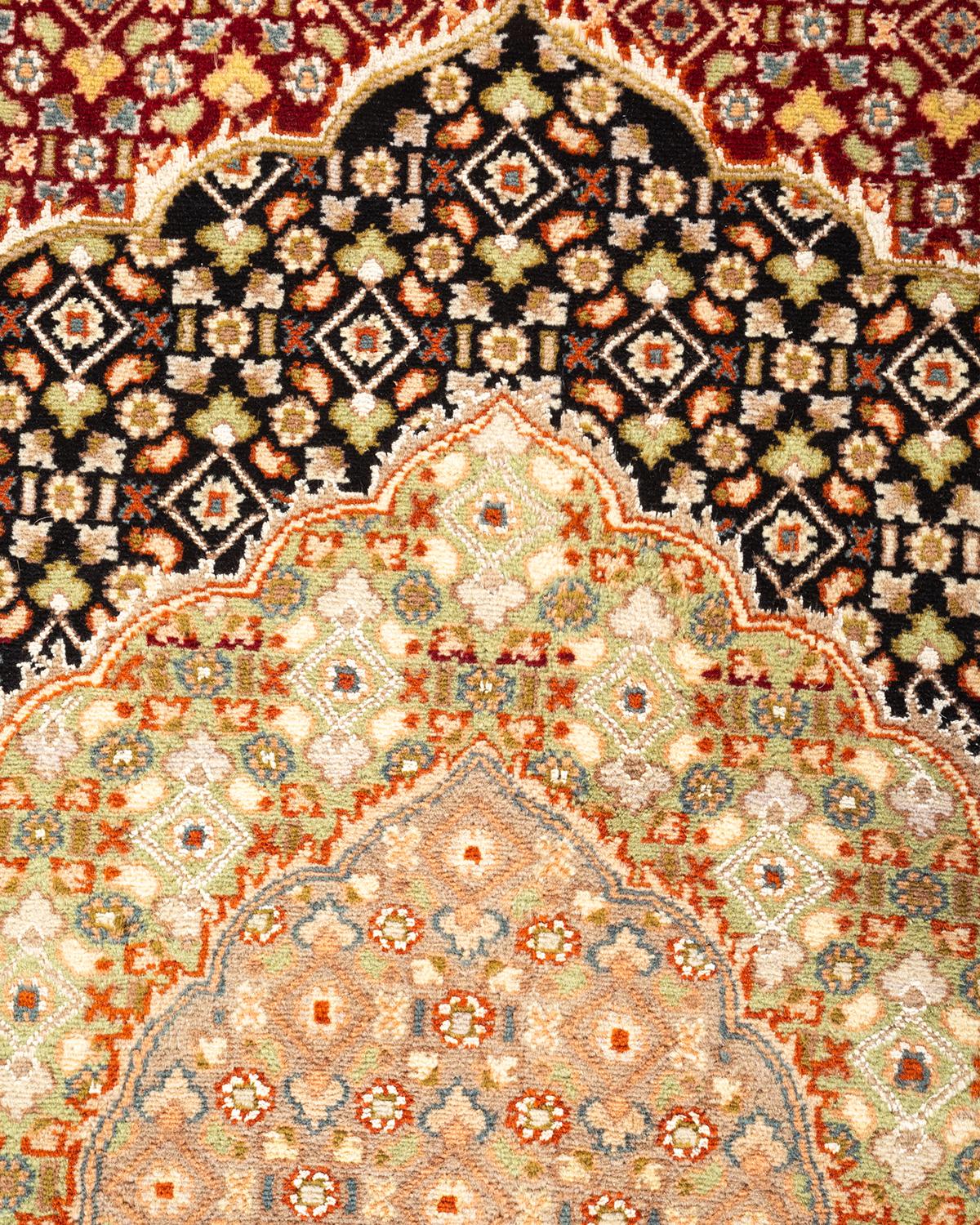 Handgeknüpfter orientalischer Mogul-Roter Teppich, Unikat (Pakistanisch) im Angebot