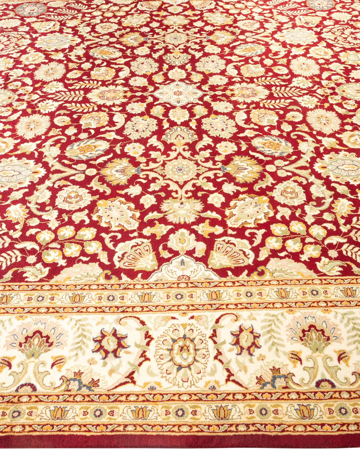 Tapis rouge moghol oriental noué à la main, unique en son genre Neuf - En vente à Norwalk, CT