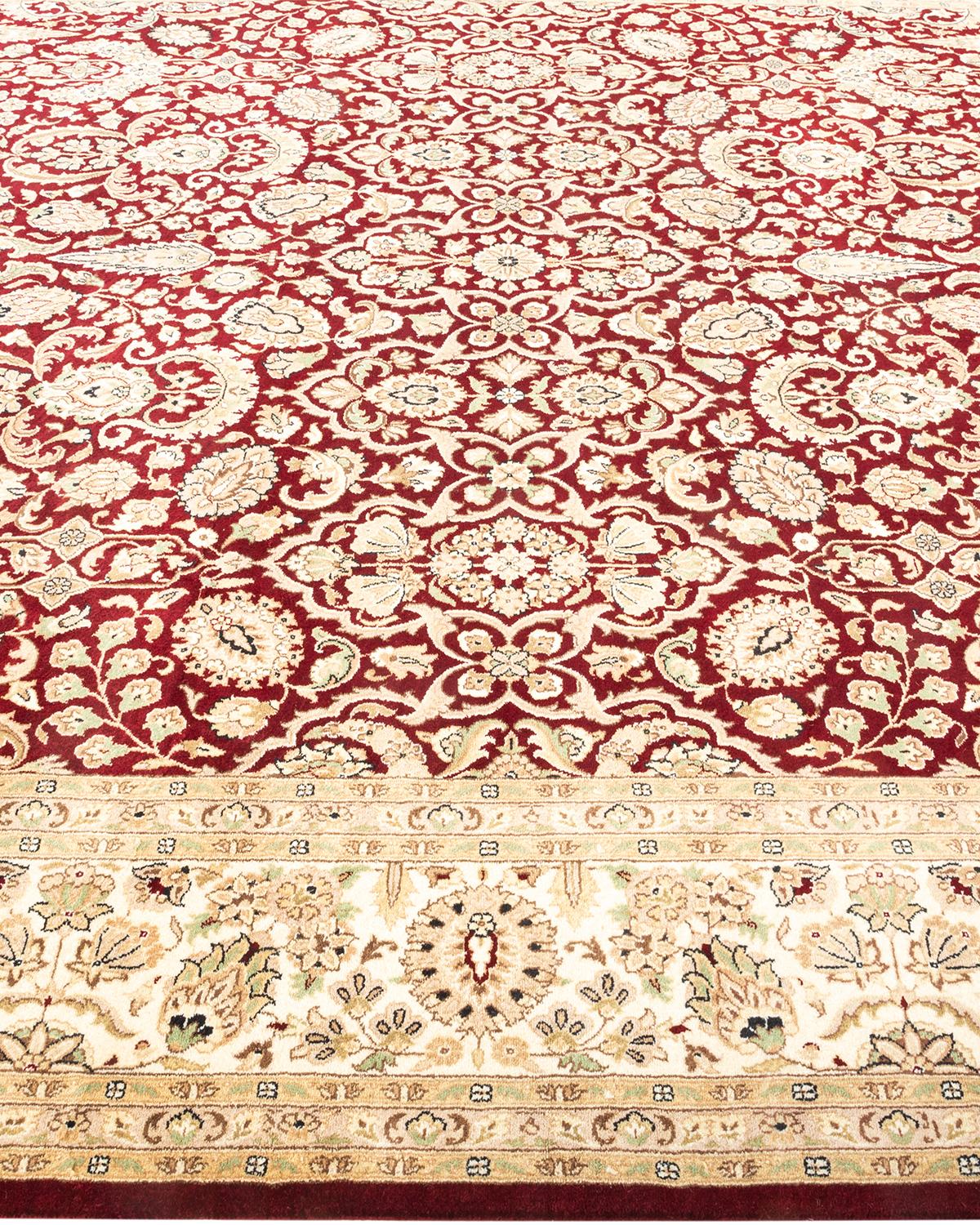 Tapis rouge oriental Mogul noué à la main unique, unique en son genre Neuf - En vente à Norwalk, CT