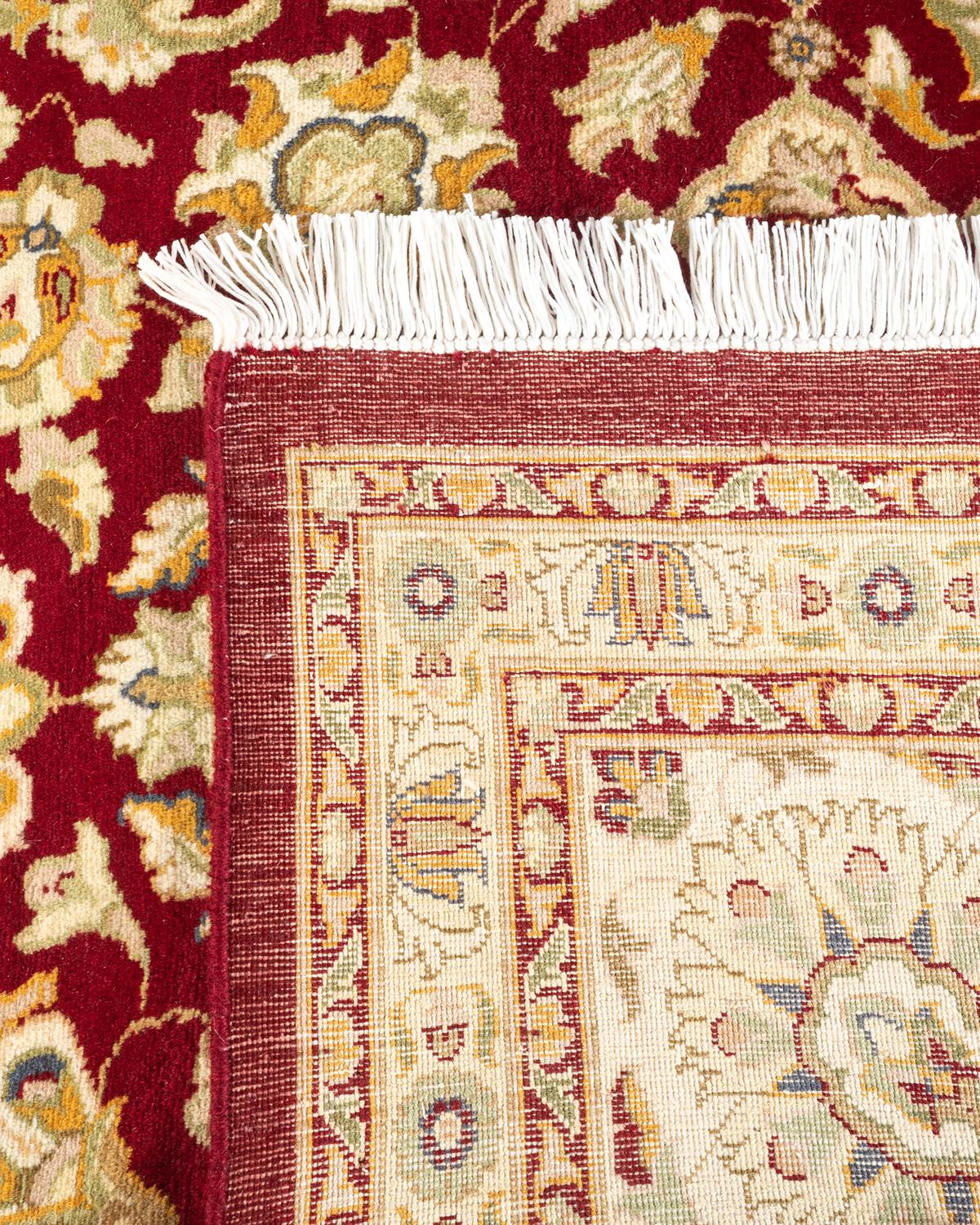 XXIe siècle et contemporain Tapis rouge moghol oriental noué à la main, unique en son genre en vente