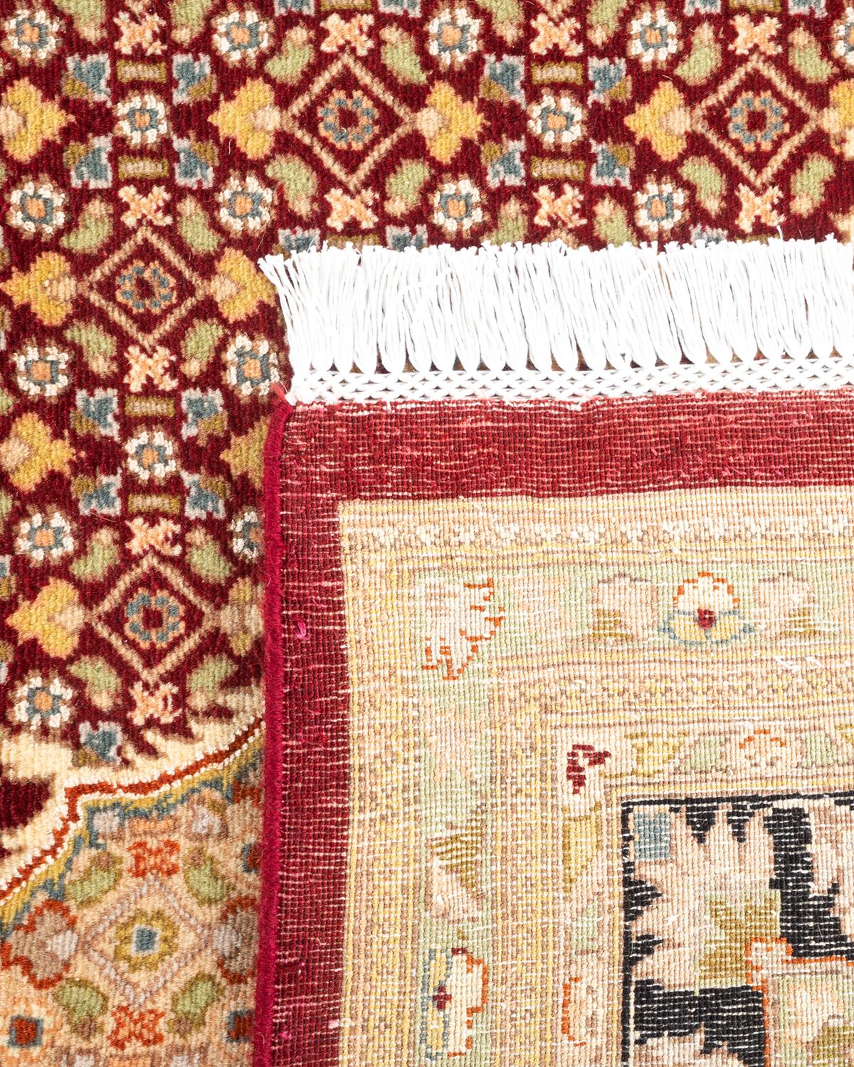 Handgeknüpfter orientalischer Mogul-Roter Teppich, Unikat (21. Jahrhundert und zeitgenössisch) im Angebot