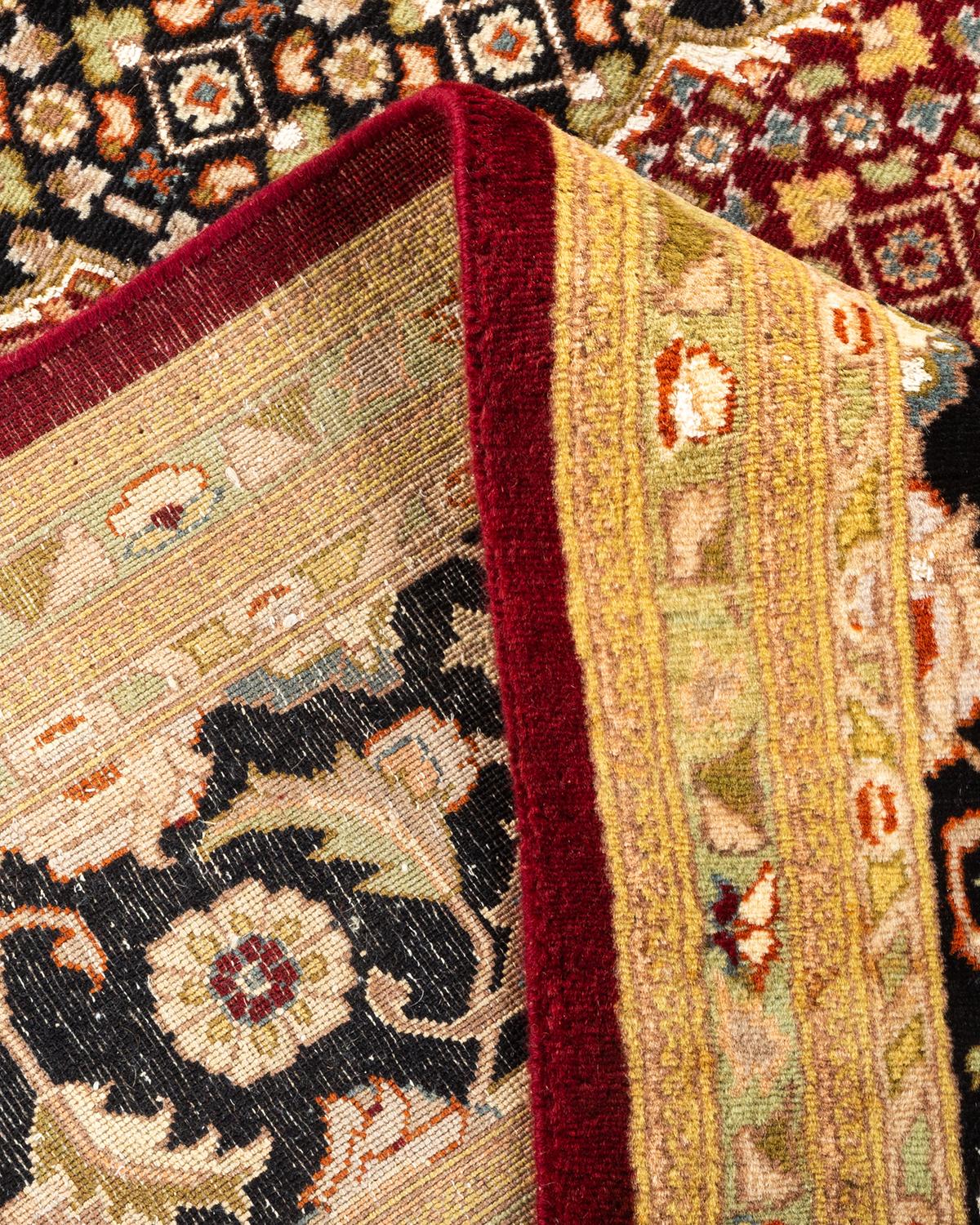 Handgeknüpfter orientalischer Mogul-Roter Teppich, Unikat (Wolle) im Angebot