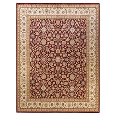 One-of-a-kind Hand Knotted Oriental Mogul Red Area Rug