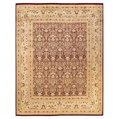 Handgeknüpfter orientalischer Mogul-Roter Teppich, Unikat