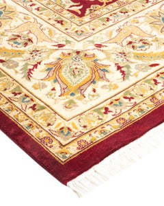 Handgeknüpfter orientalischer Mogul-Roter Teppich, Unikat
