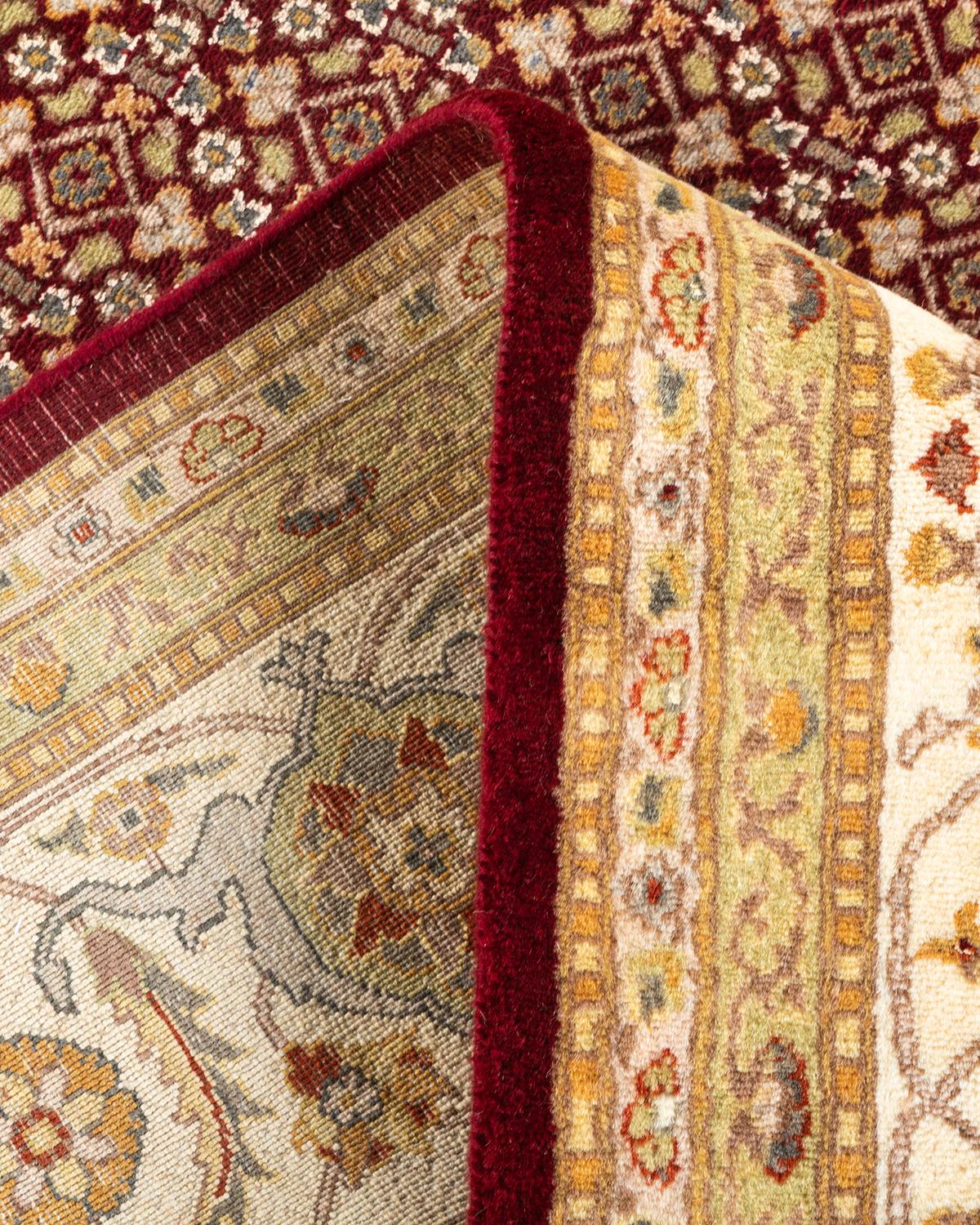 Handgeknüpfter orientalischer Mogul-Roter Teppich, Unikat (Wolle) im Angebot