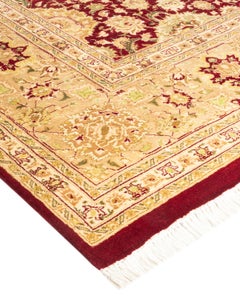 Handgeknüpfter orientalischer Mogul-Roter Teppich, Unikat