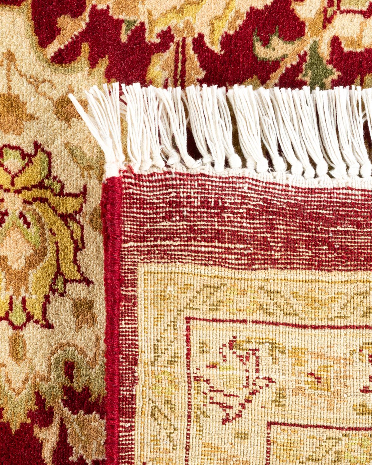 Handgeknüpfter orientalischer Mogul-Roter Teppich, Unikat (21. Jahrhundert und zeitgenössisch) im Angebot