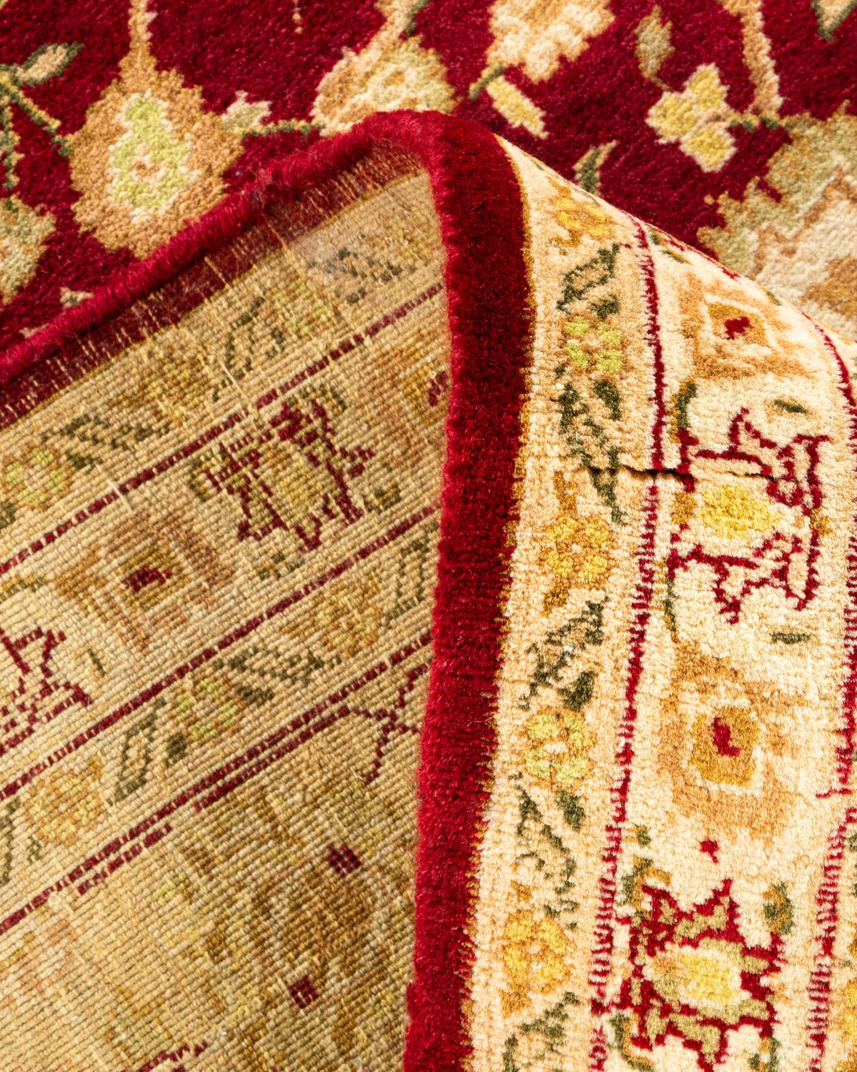 Handgeknüpfter orientalischer Mogul-Roter Teppich, Unikat (Wolle) im Angebot