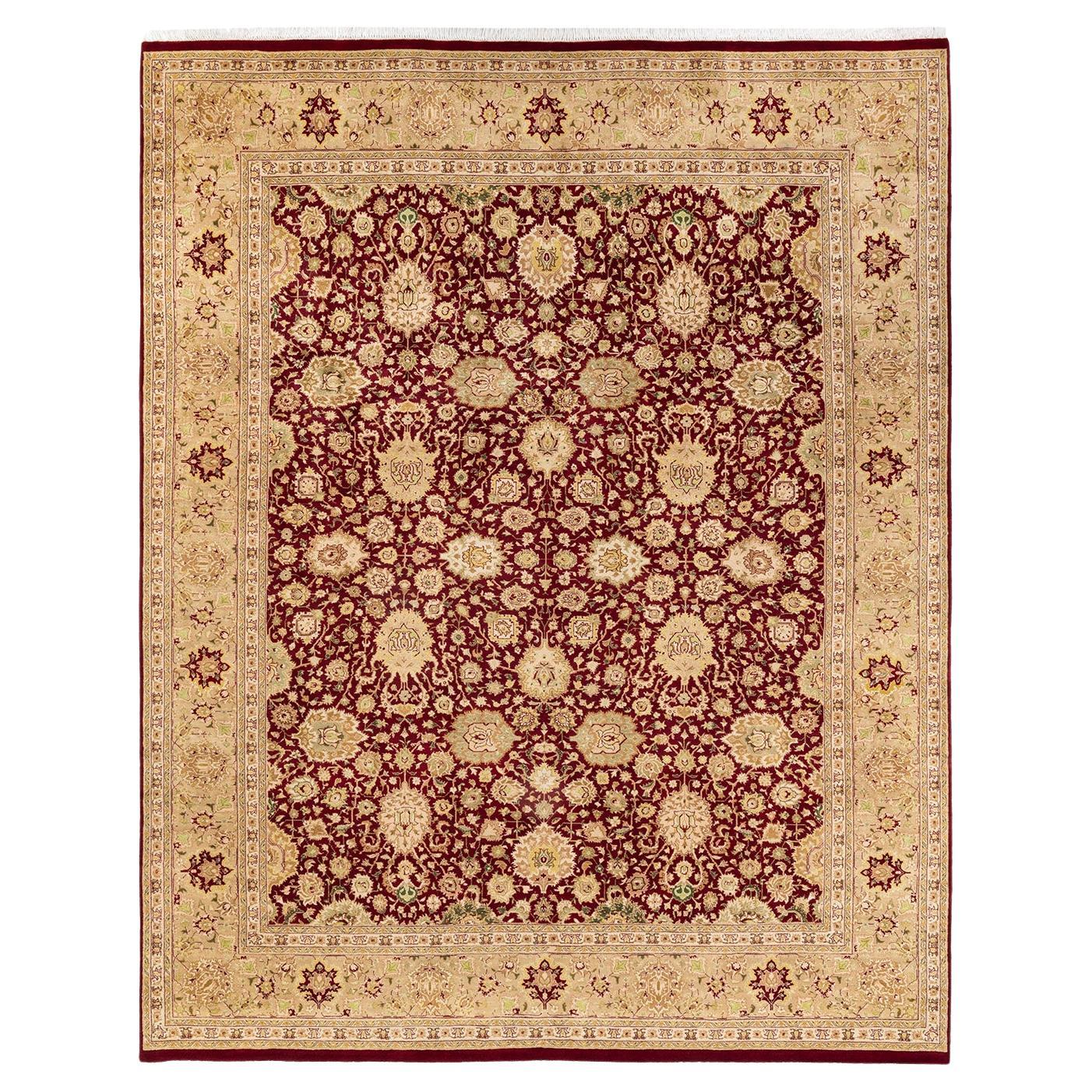 Handgeknüpfter orientalischer Mogul-Roter Teppich, Unikat im Angebot
