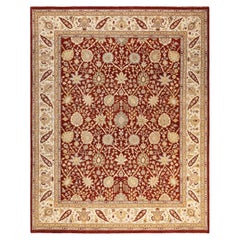 Handgeknüpfter orientalischer Mogul-Roter Teppich, Unikat