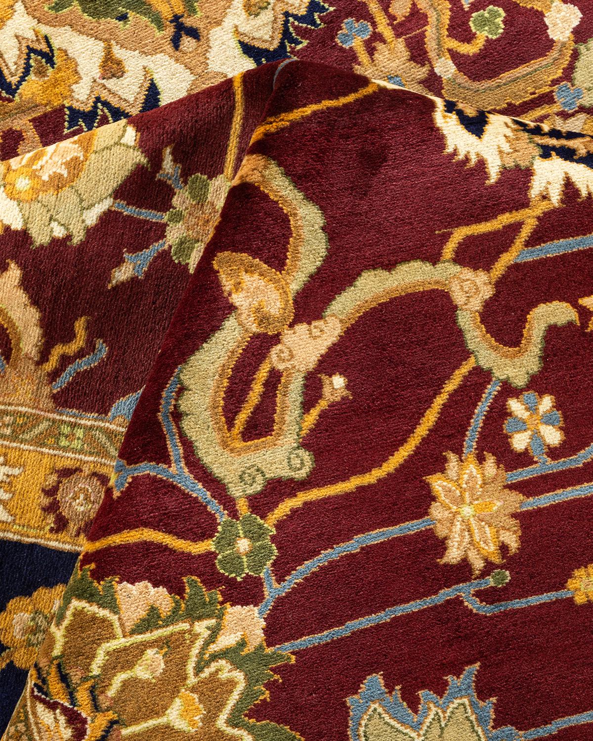 Tapis Oriental Mogul rouge noué à la main - Exemplaire unique en vente 1