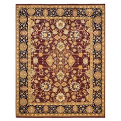 Handgeknüpfter orientalischer Mogul-Roter Teppich, Unikat, Unikat