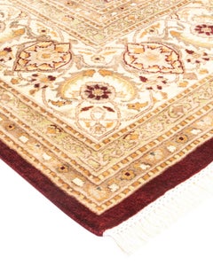 Handgeknüpfter orientalischer Mogul-Roter Teppich, Unikat