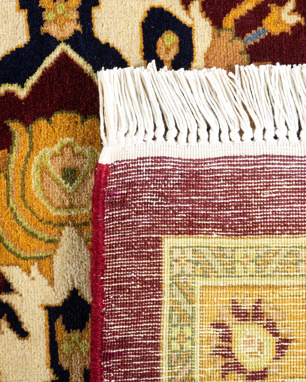 XXIe siècle et contemporain Tapis Oriental Mogul rouge noué à la main - Exemplaire unique en vente