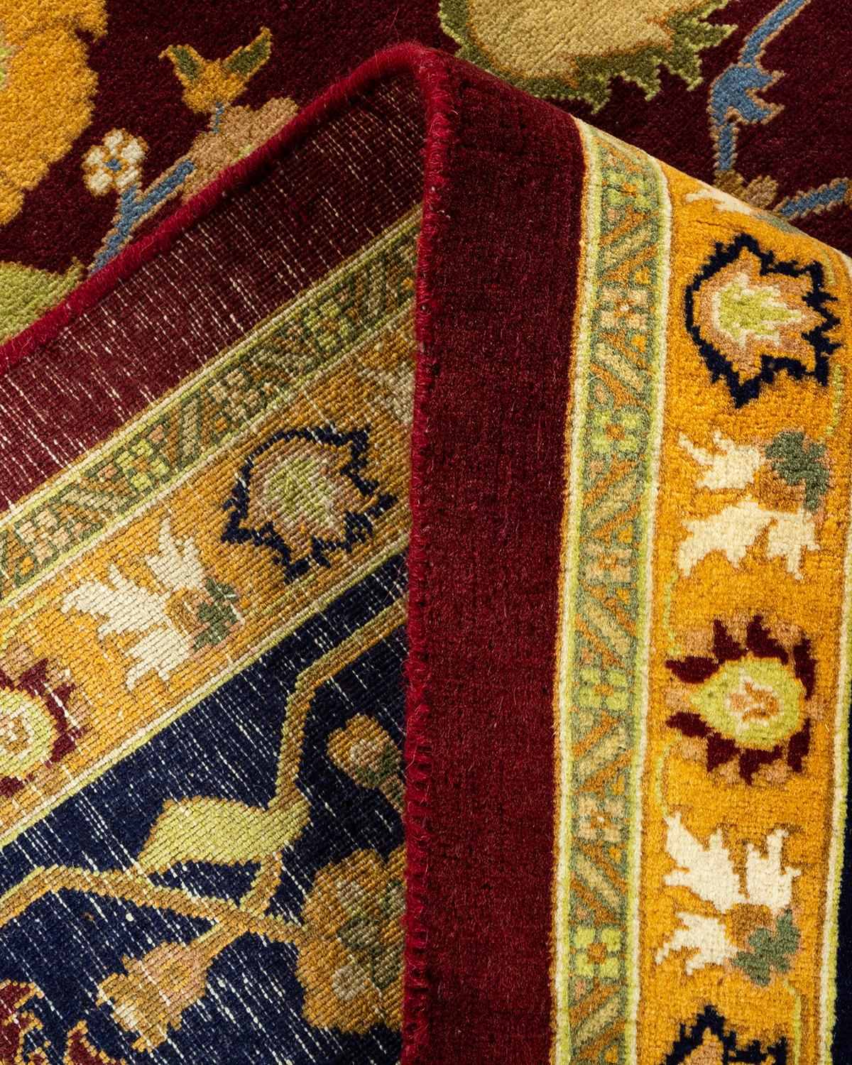 Laine Tapis Oriental Mogul rouge noué à la main - Exemplaire unique en vente