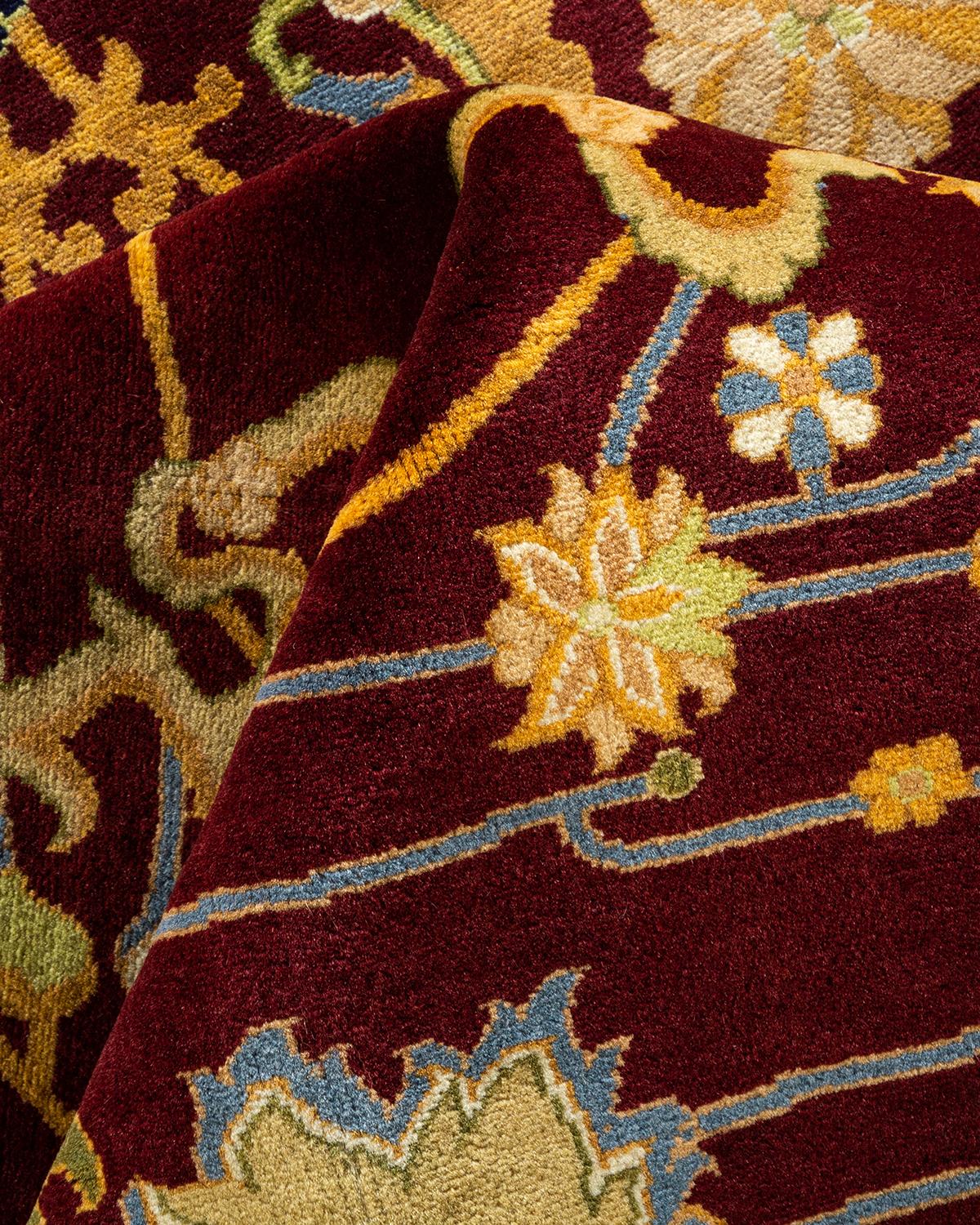 Tapis Oriental Mogul rouge noué à la main - Exemplaire unique en vente 1