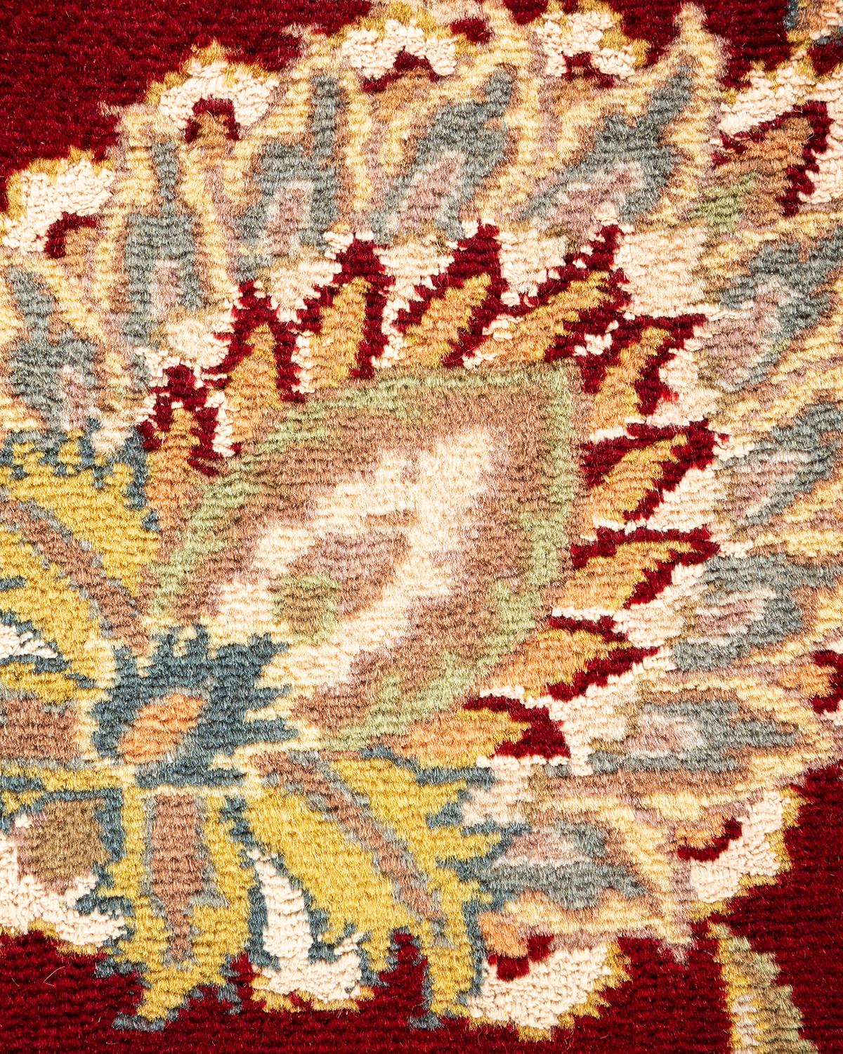 Handgeknüpfter orientalischer Mogul-Roter Teppich, Unikat (Pakistanisch) im Angebot