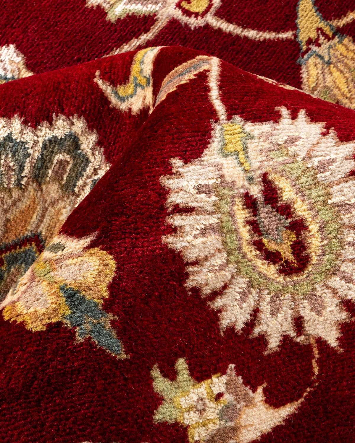 Handgeknüpfter orientalischer Mogul-Roter Teppich, Unikat im Angebot 1