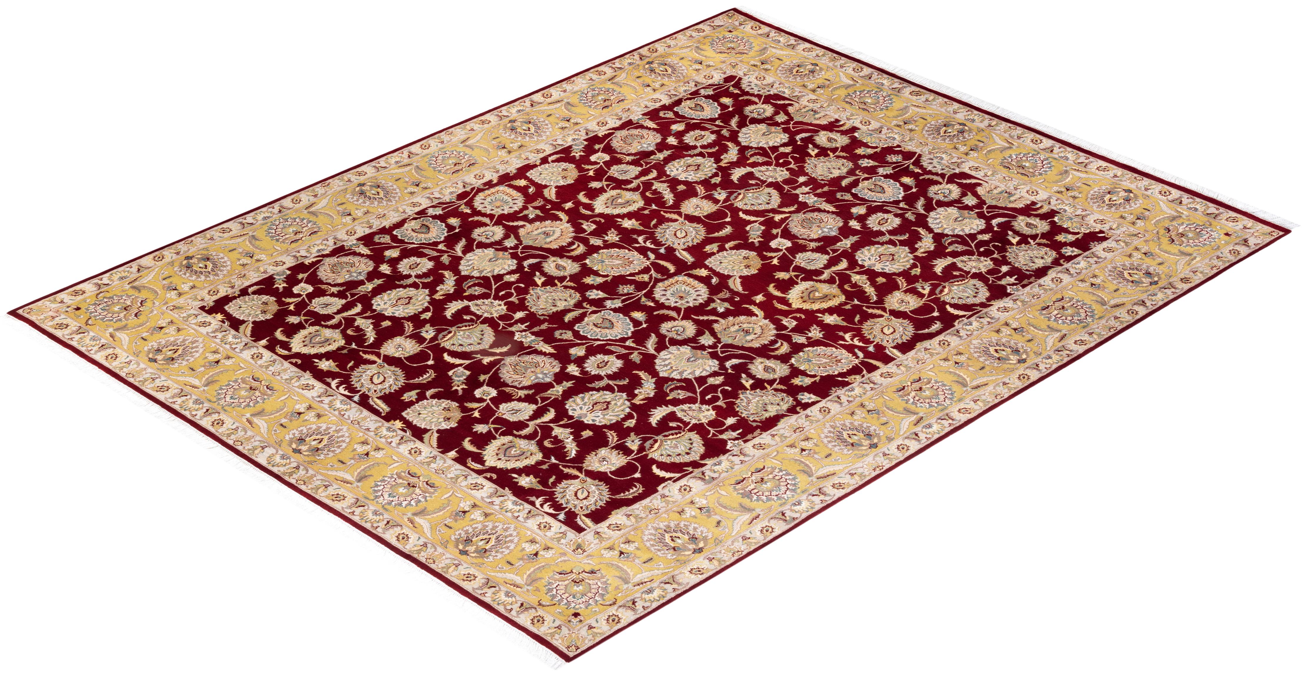Handgeknüpfter orientalischer Mogul-Roter Teppich, Unikat im Angebot 2