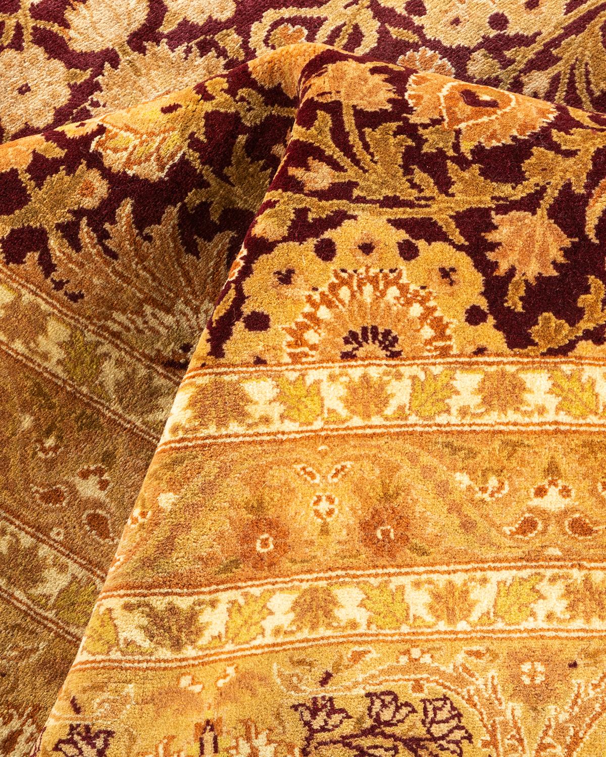 Alfombra oriental única Mogul roja anudada a mano en venta 1