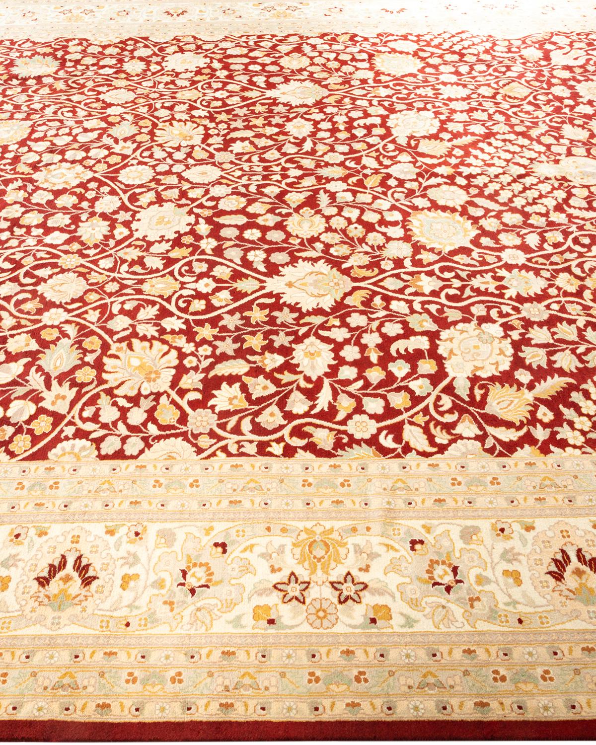 Tapis Oriental Mogul rouge noué à la main - Exemplaire unique Neuf - En vente à Norwalk, CT