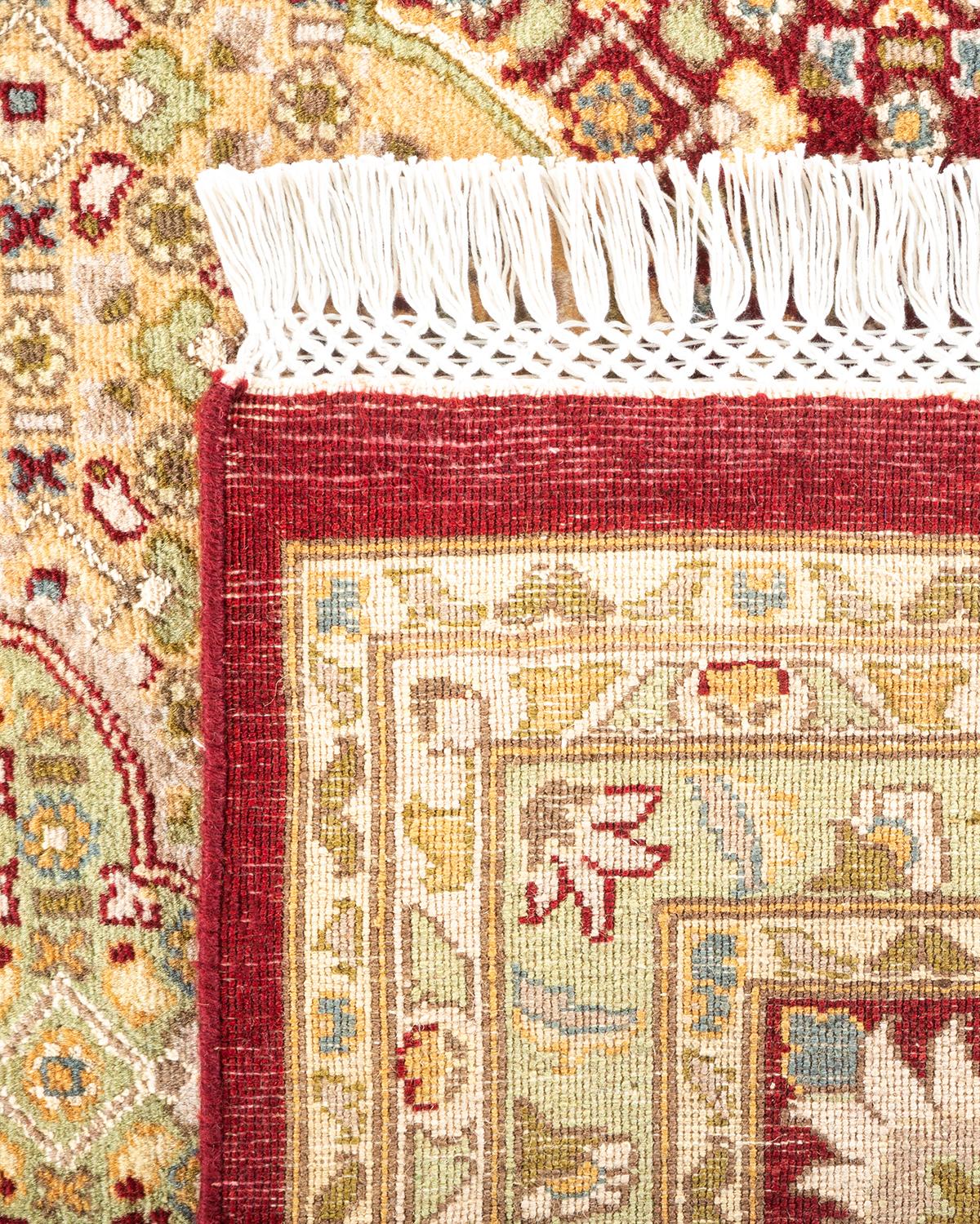 Handgeknüpfter orientalischer Mogul-Roter Teppich, Unikat (21. Jahrhundert und zeitgenössisch) im Angebot